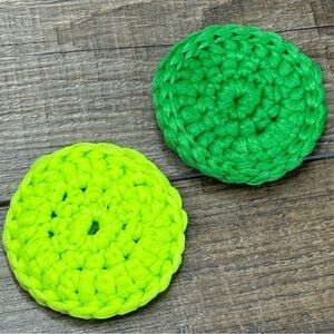 Kitchen Dish Scrubbies Set of 2 Tulle Double Layered Handcrafted Crochet